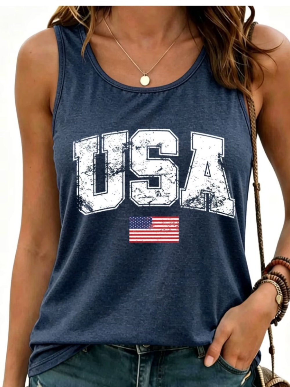 USA American Flag Racerback Tank Top - XL -Brand New
